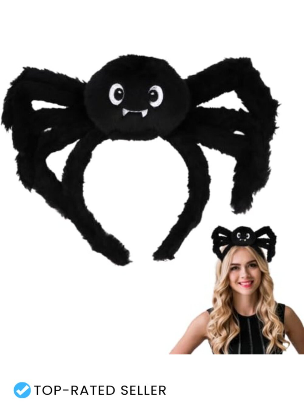 Plush Spider Headband Big Bendable Legs Halloween Costume Hair Hoop